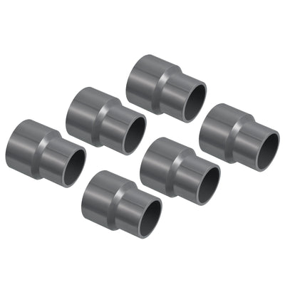Harfington PVC Reducer Pipe Fitting 40x32mm, 6 Pack Straight Coupling Adapter Connector, Gray