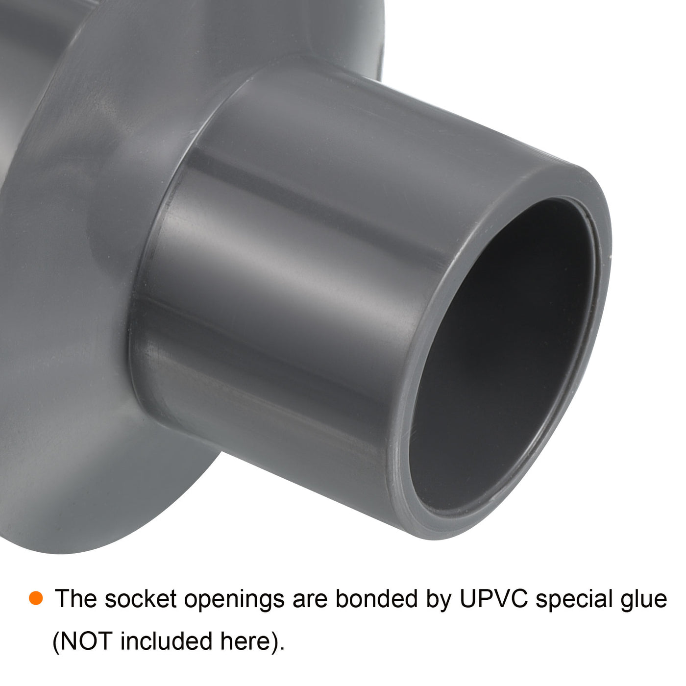 Harfington PVC Reducer Pipe Fitting 40x20mm, 3 Pack Straight Coupling Adapter Connector, Gray