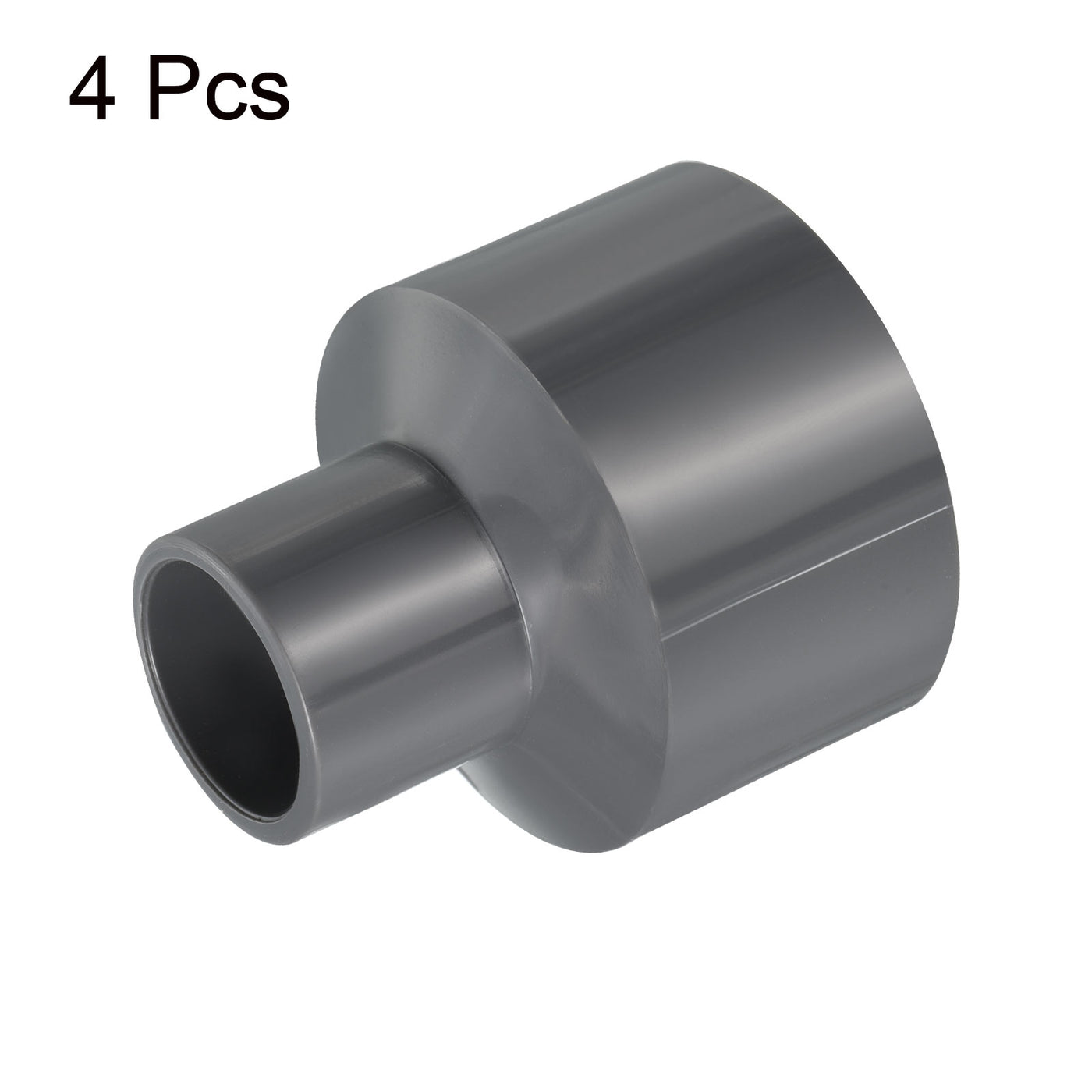 Harfington PVC Reducer Pipe Fitting 40x20mm, 4 Pack Straight Coupling Adapter Connector, Gray