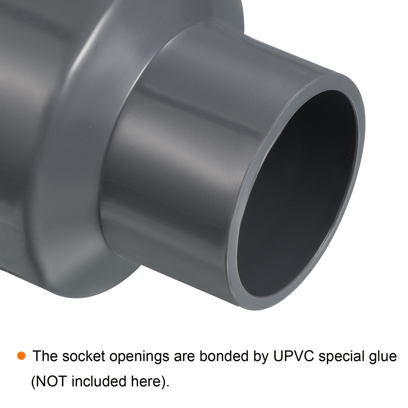 Harfington PVC Reducer Pipe Fitting 50x32mm, 4 Pack Straight Coupling Adapter Connector, Gray