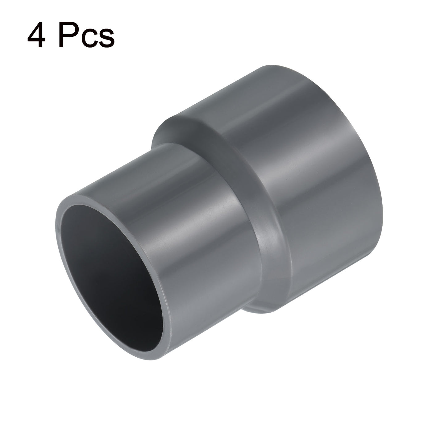 Harfington PVC Reducer Pipe Fitting 50x40mm, 4 Pack Straight Coupling Adapter Connector, Gray