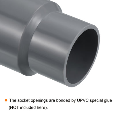 Harfington PVC Reducer Pipe Fitting 50x40mm, 4 Pack Straight Coupling Adapter Connector, Gray
