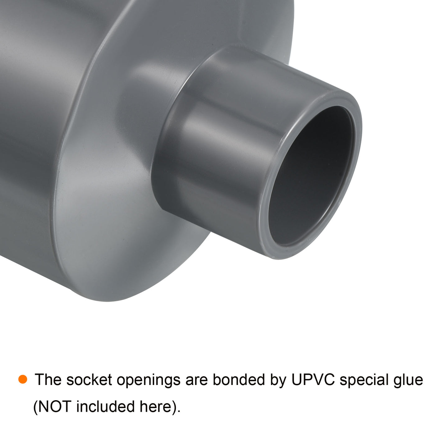Harfington PVC Reducer Pipe Fitting 50x20mm, 3 Pack Straight Coupling Adapter Connector, Gray
