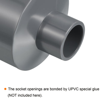Harfington PVC Reducer Pipe Fitting 50x20mm, 4 Pack Straight Coupling Adapter Connector, Gray