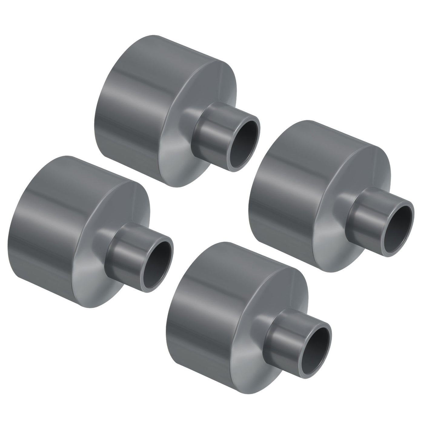 Harfington PVC Reducer Pipe Fitting 50x20mm, 4 Pack Straight Coupling Adapter Connector, Gray