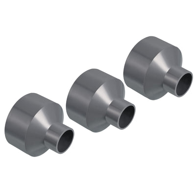 Harfington PVC Reducer Pipe Fitting 90x40mm, 3 Pack Straight Coupling Adapter Connector, Gray