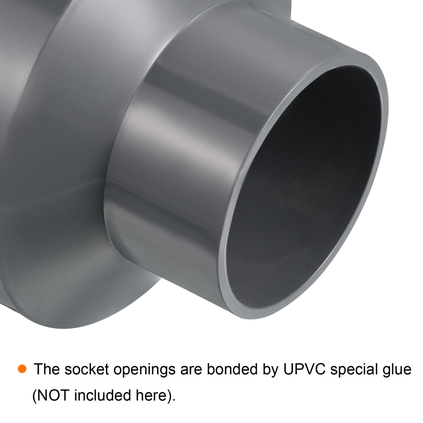 Harfington PVC Reducer Pipe Fitting 110x63mm, Straight Coupling Adapter Connector, Gray