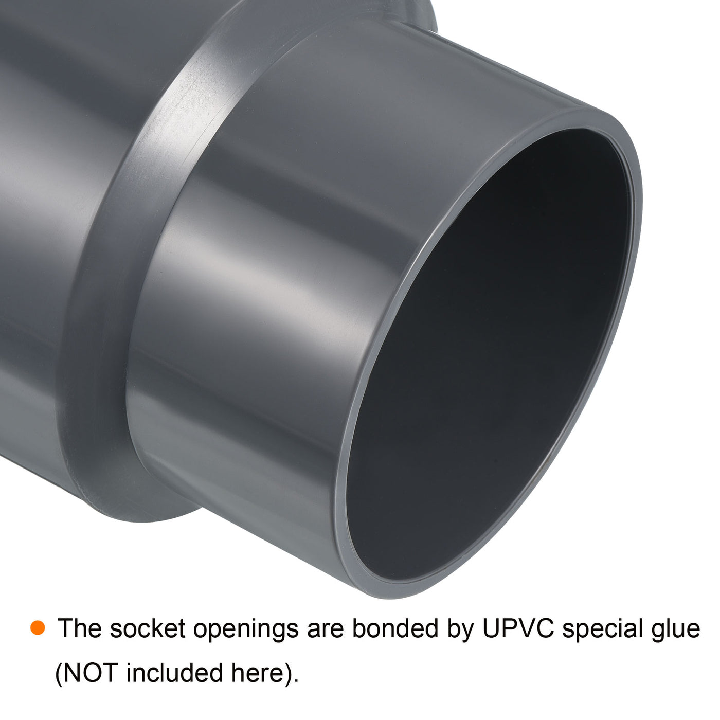 Harfington PVC Reducer Pipe Fitting 110x90mm, 2 Pack Straight Coupling Adapter Connector, Gray
