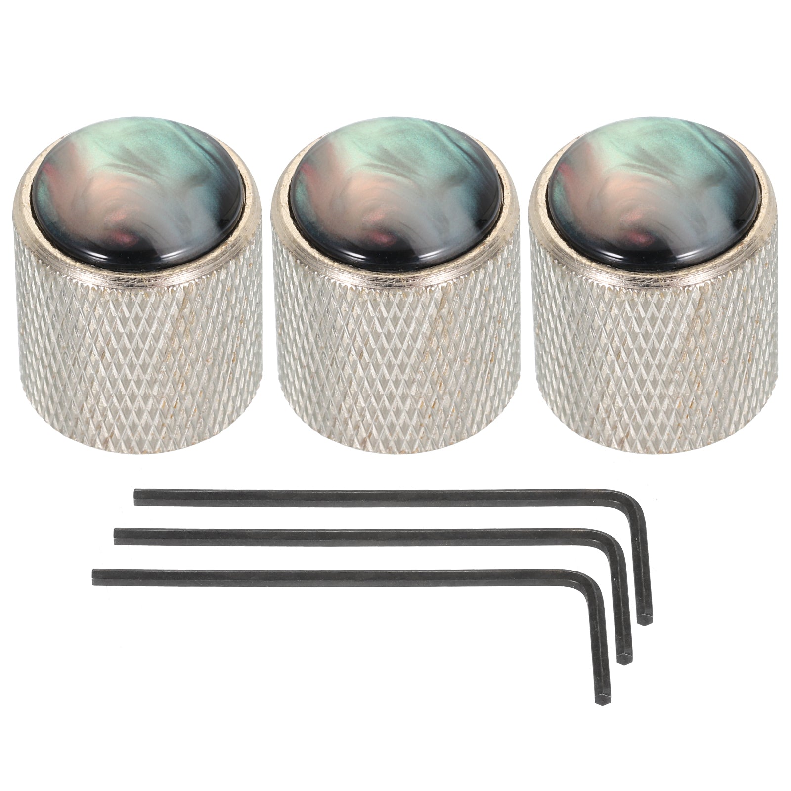 MECCANIXITY Guitar Bass Dome Knobs - Black Shell With Gold Top 6mm Shaft (2 Pack)