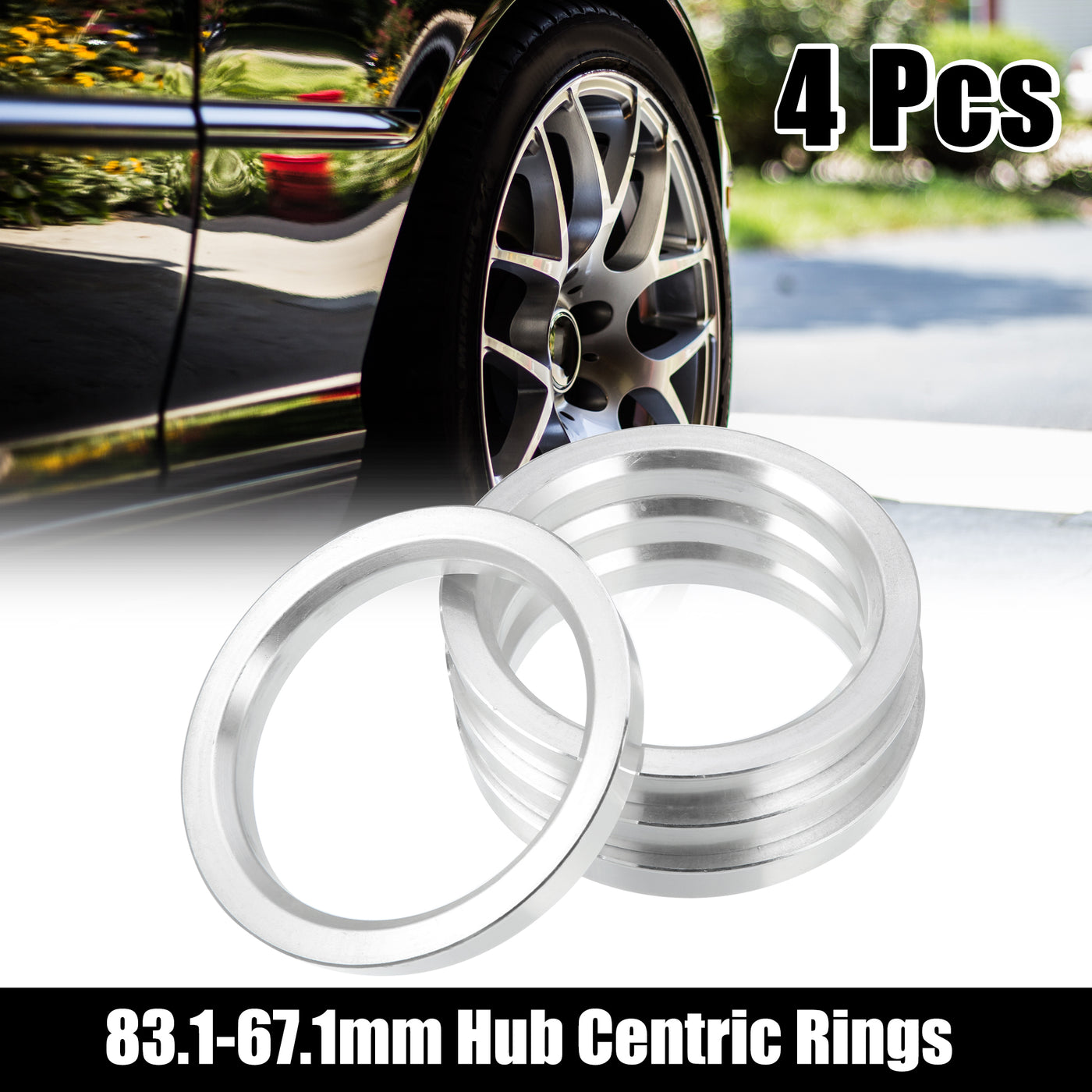 4pc Hub Centric Rings Spacer – OD 72.6mm, ID 69.6mm, Aluminum Alloy, For AC Cobra