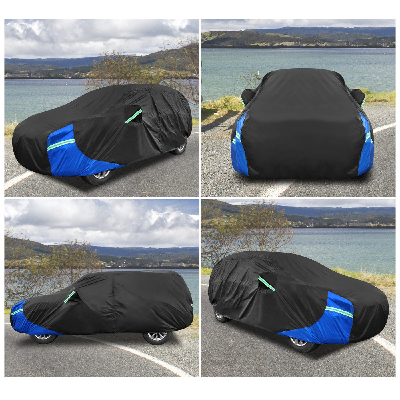 X AUTOHAUX Car Cover Waterproof Snowproof All Weather for Car Outdoor Full Car Cover Rain Sun Protection