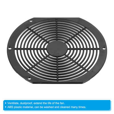 Harfington 172mm Fan Filter, 2 Pack ABS Plastic Ventilator Grill Protector Guard, Black