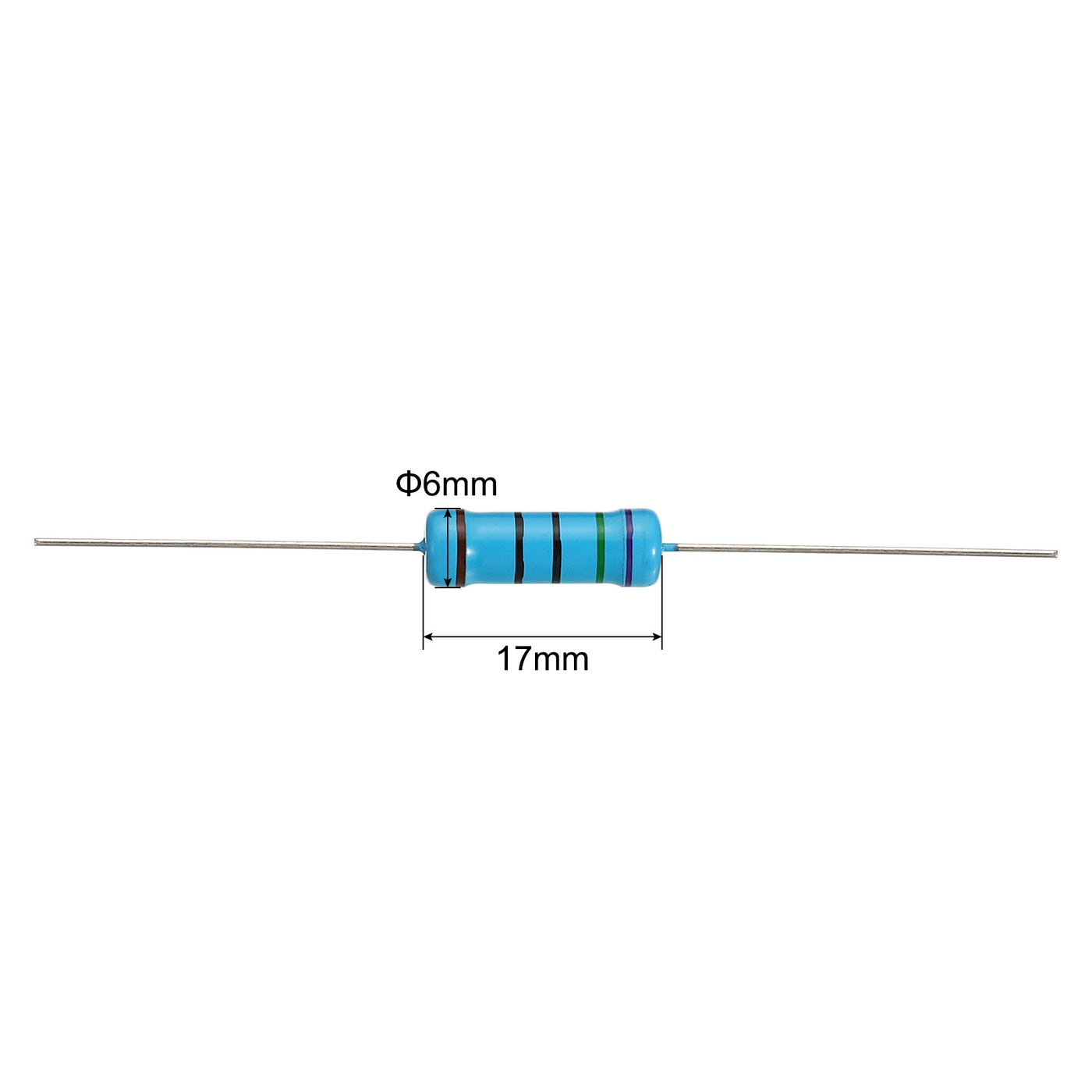 Harfington 150pcs Metal Film Resistor Assortment Kit 0.1 Ohm - 750 Ohm, 30 Values 3W 1% Tolerance for DIY Projects Experiments