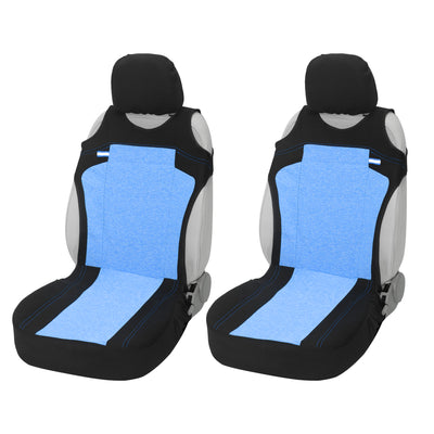 Harfington Universal Front Car Seat Cover Kit Cloth Fabric Seat Protector Pad Fit for Car Truck SUV Blue