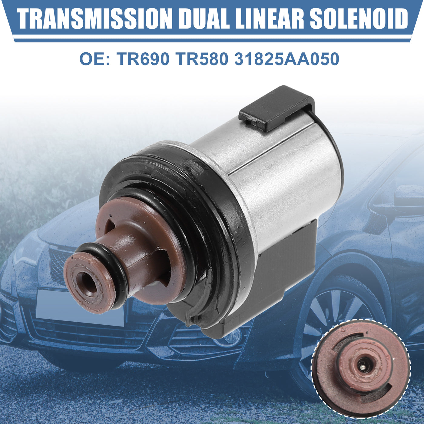 X AUTOHAUX Transmission Lock Up Clutch Dual Linear Shift Solenoid TR690 TR580 31825AA050 31825AA051 for Subaru Selected with CVT TR580 TR690 Transmission