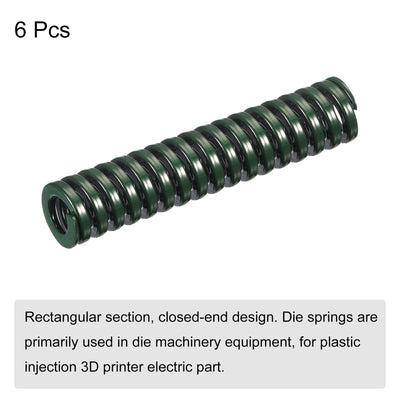 Harfington Uxcell 3D Printer Die Spring, 6pcs 14mm OD 60mm Long Spiral Stamping Compression Green
