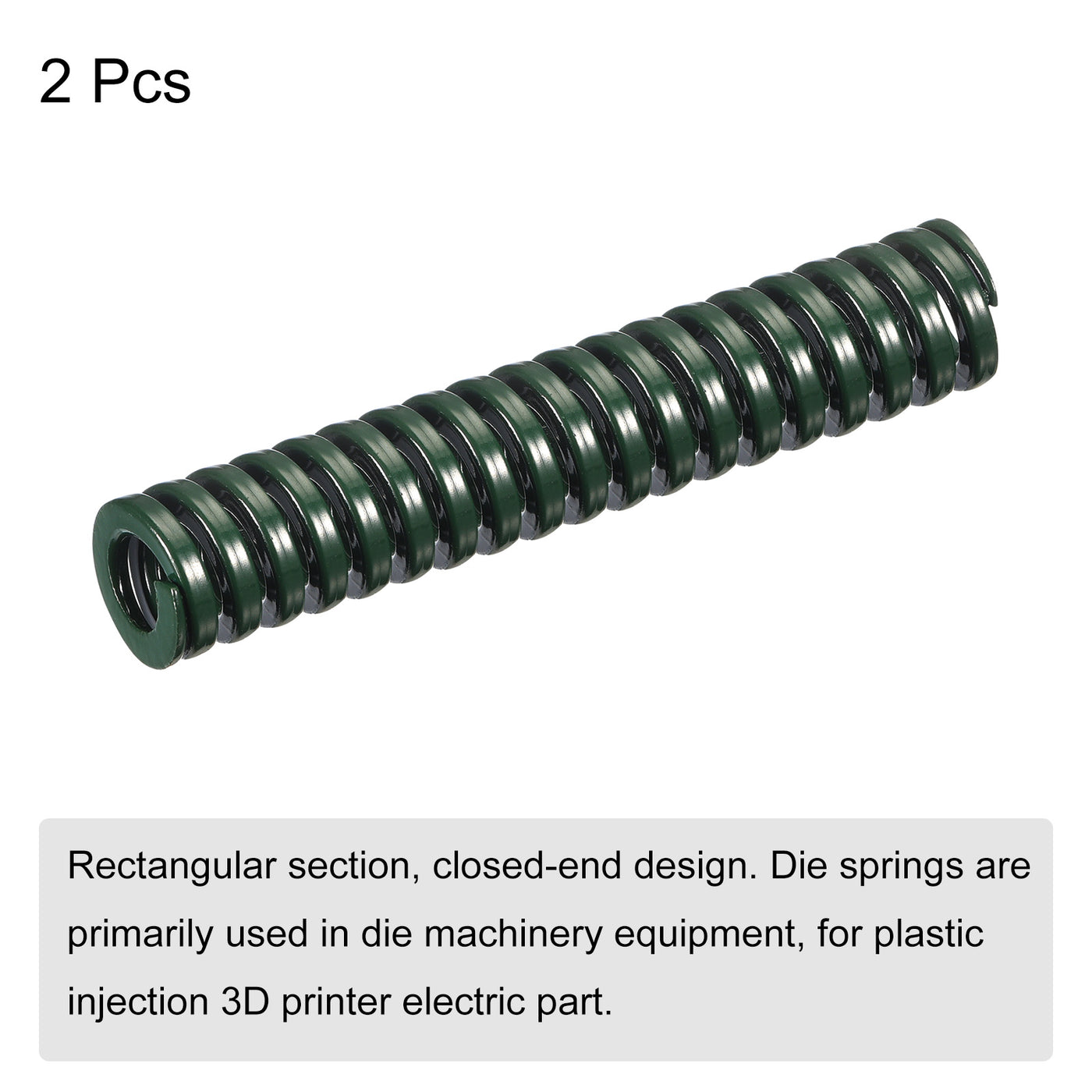 uxcell Uxcell 3D Printer Die Spring, 2pcs 14mm OD 65mm Long Spiral Stamping Compression Green