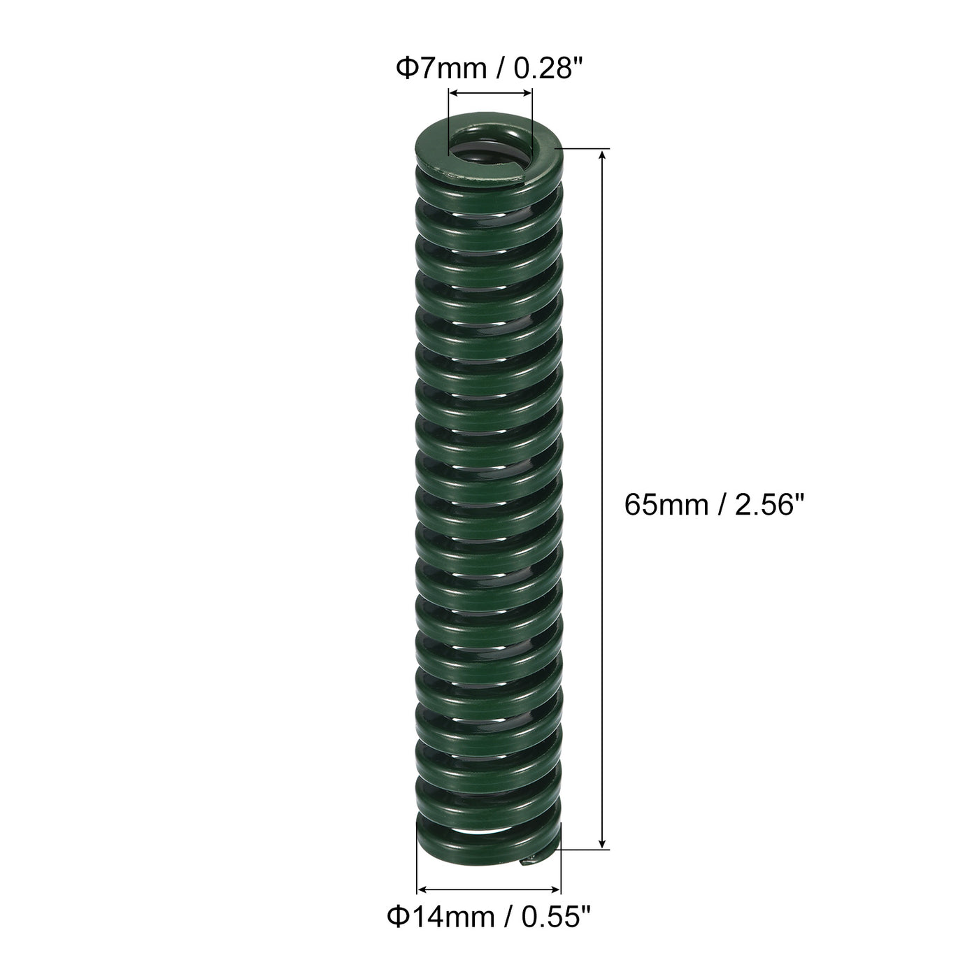 uxcell Uxcell 3D Printer Die Spring, 6pcs 14mm OD 65mm Long Spiral Stamping Compression Green