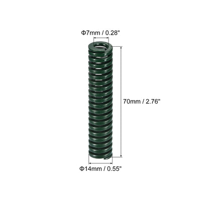 Harfington Uxcell 3D Printer Die Spring, 2pcs 14mm OD 70mm Long Spiral Stamping Compression Green
