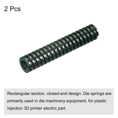 Harfington Uxcell 3D Printer Die Spring, 2pcs 14mm OD 70mm Long Spiral Stamping Compression Green