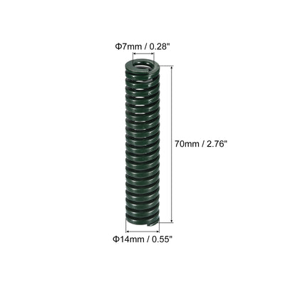 Harfington Uxcell 3D Printer Die Spring, 6pcs 14mm OD 70mm Long Spiral Stamping Compression Green