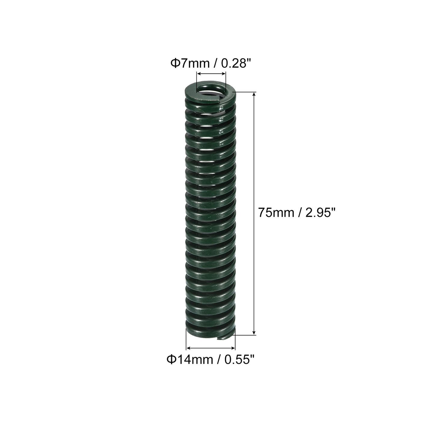 uxcell Uxcell 3D Printer Die Spring, 6pcs 14mm OD 75mm Long Spiral Stamping Compression Green