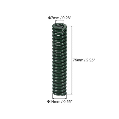 Harfington Uxcell 3D Printer Die Spring, 6pcs 14mm OD 75mm Long Spiral Stamping Compression Green