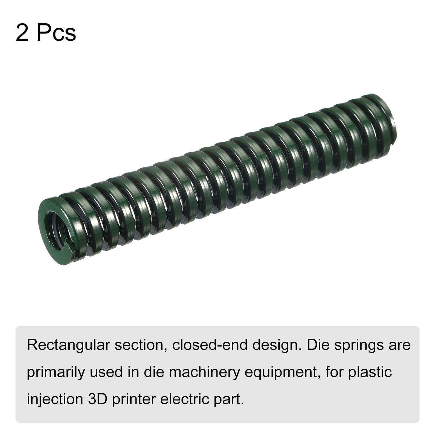 uxcell Uxcell 3D Printer Die Spring, 2pcs 14mm OD 80mm Long Spiral Stamping Compression Green