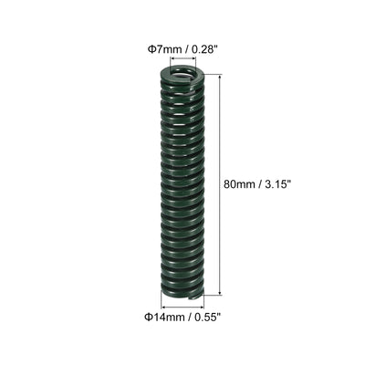 Harfington Uxcell 3D Printer Die Spring, 6pcs 14mm OD 80mm Long Spiral Stamping Compression Green