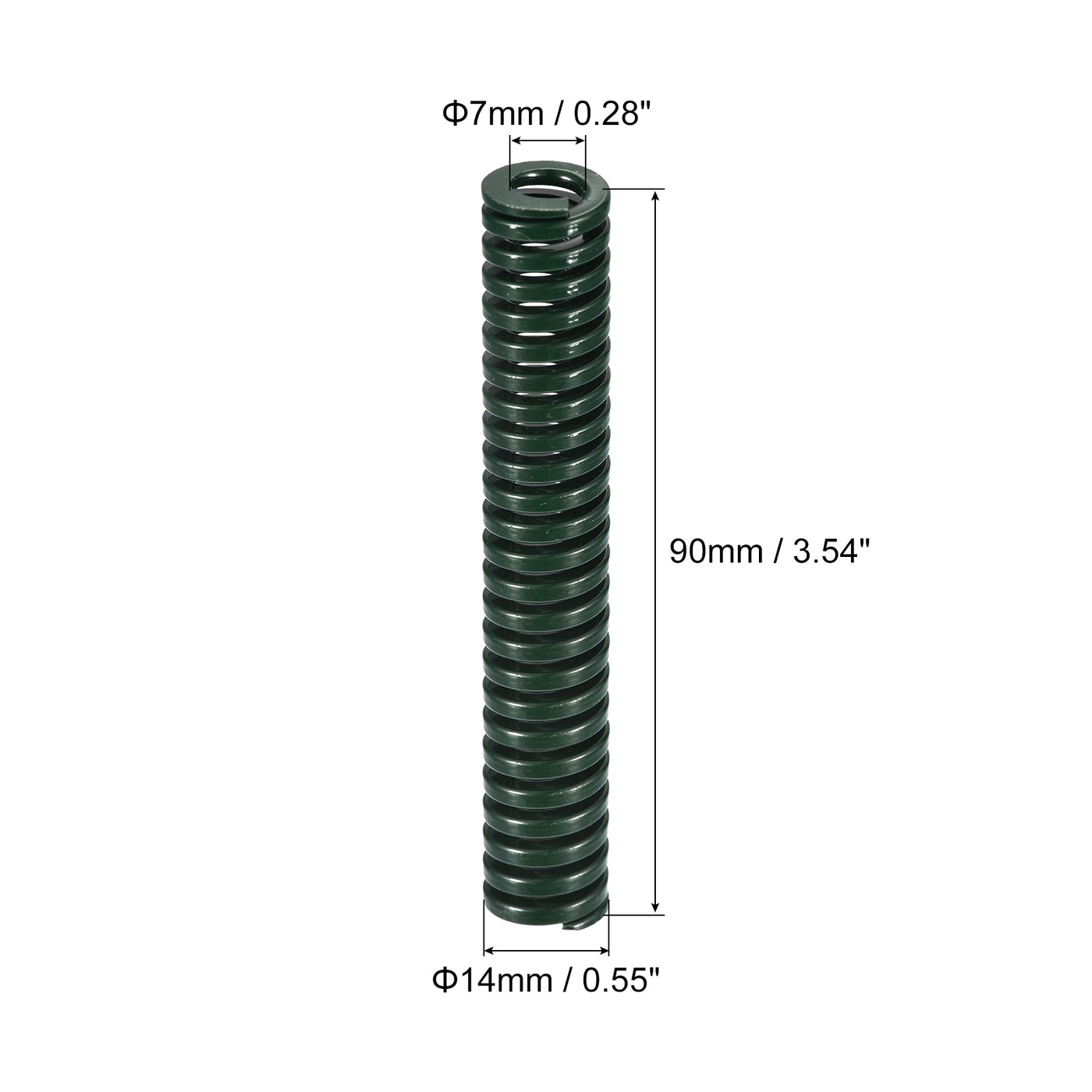 uxcell Uxcell 3D Printer Die Spring, 2pcs 14mm OD 90mm Long Spiral Stamping Compression Green