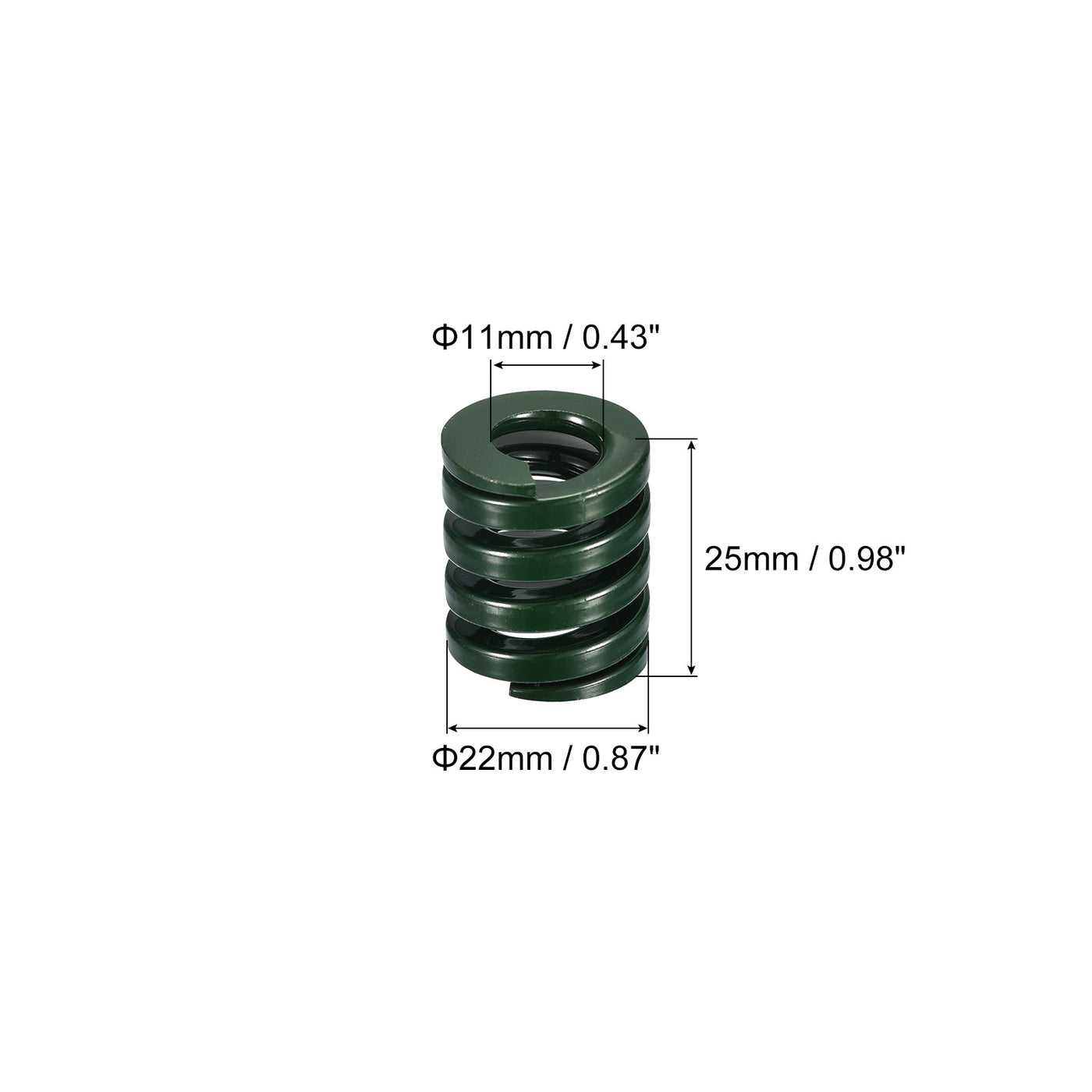 uxcell Uxcell 3D Printer Die Spring, 1pcs 22mm OD 25mm Long Spiral Stamping Compression Green