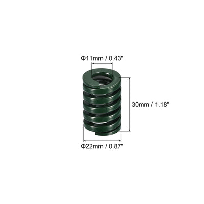 Harfington Uxcell 3D Printer Die Spring, 2pcs 22mm OD 30mm Long Spiral Stamping Compression Green