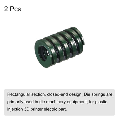 Harfington Uxcell 3D Printer Die Spring, 2pcs 22mm OD 30mm Long Spiral Stamping Compression Green