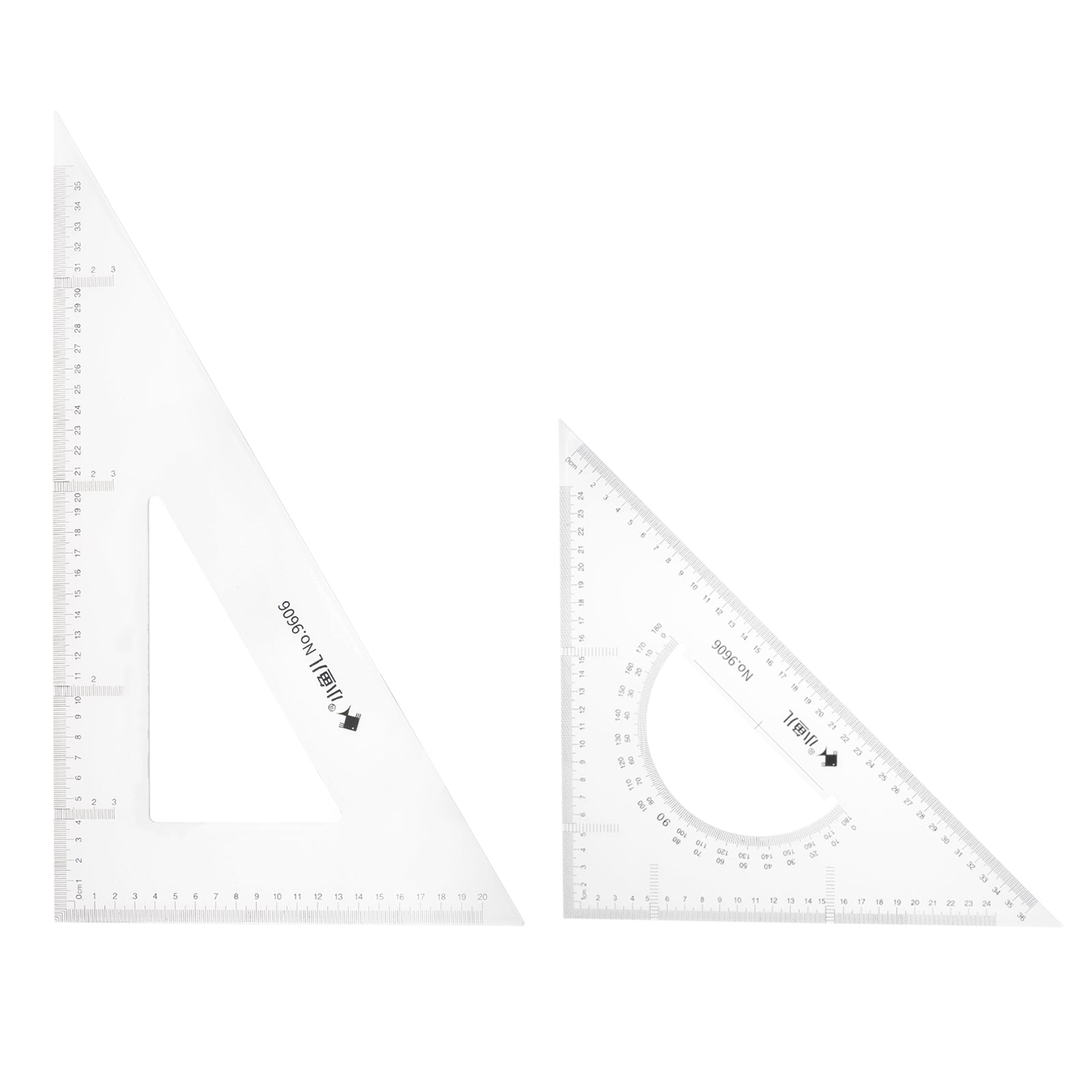 2piece Triangle Ruler Square Set 36cm 30/60 and 45/90 Degrees Rulers ...