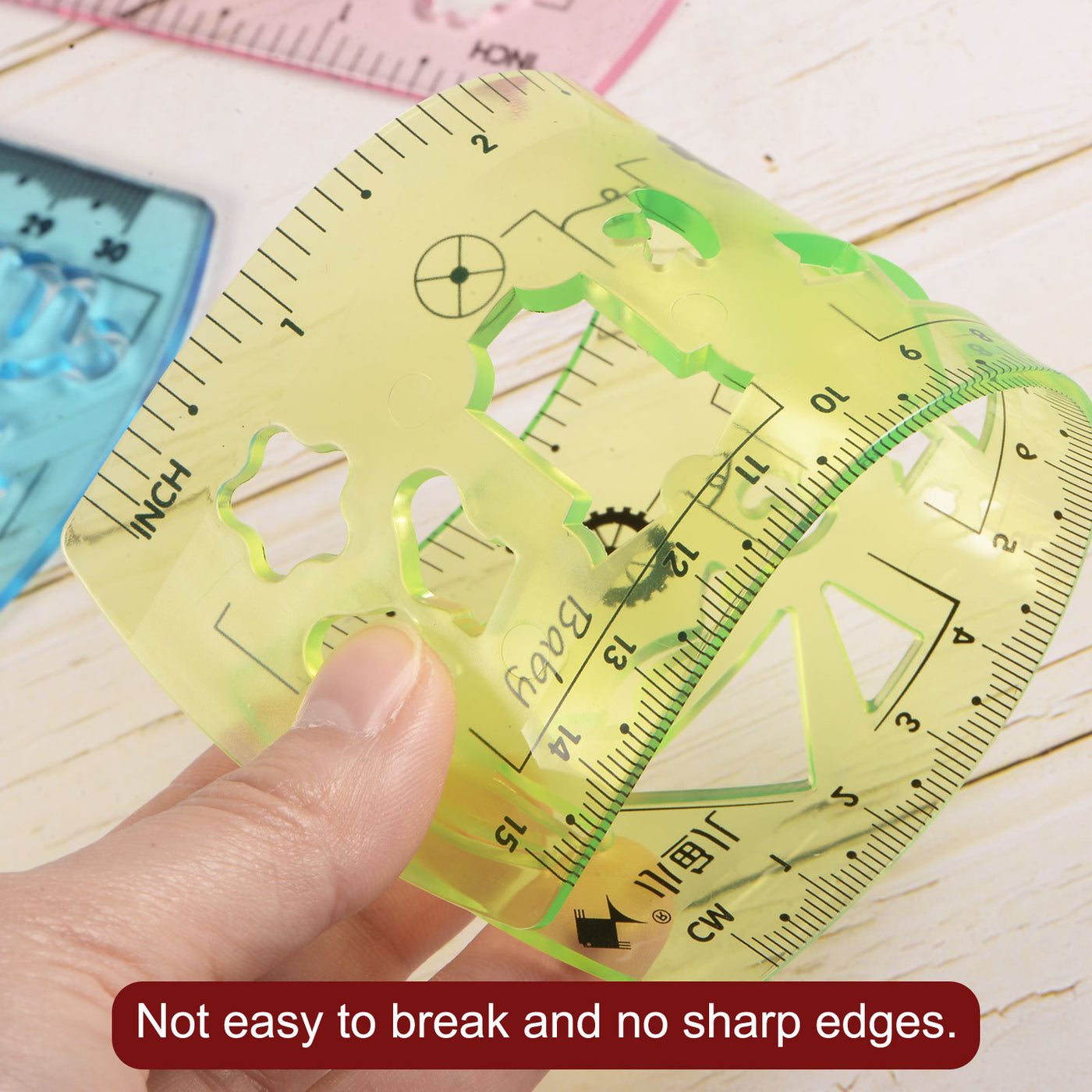 Blue Ruler Foldable Unbreakable Flexible Rulers Folding Plastic Ruler | Harfington