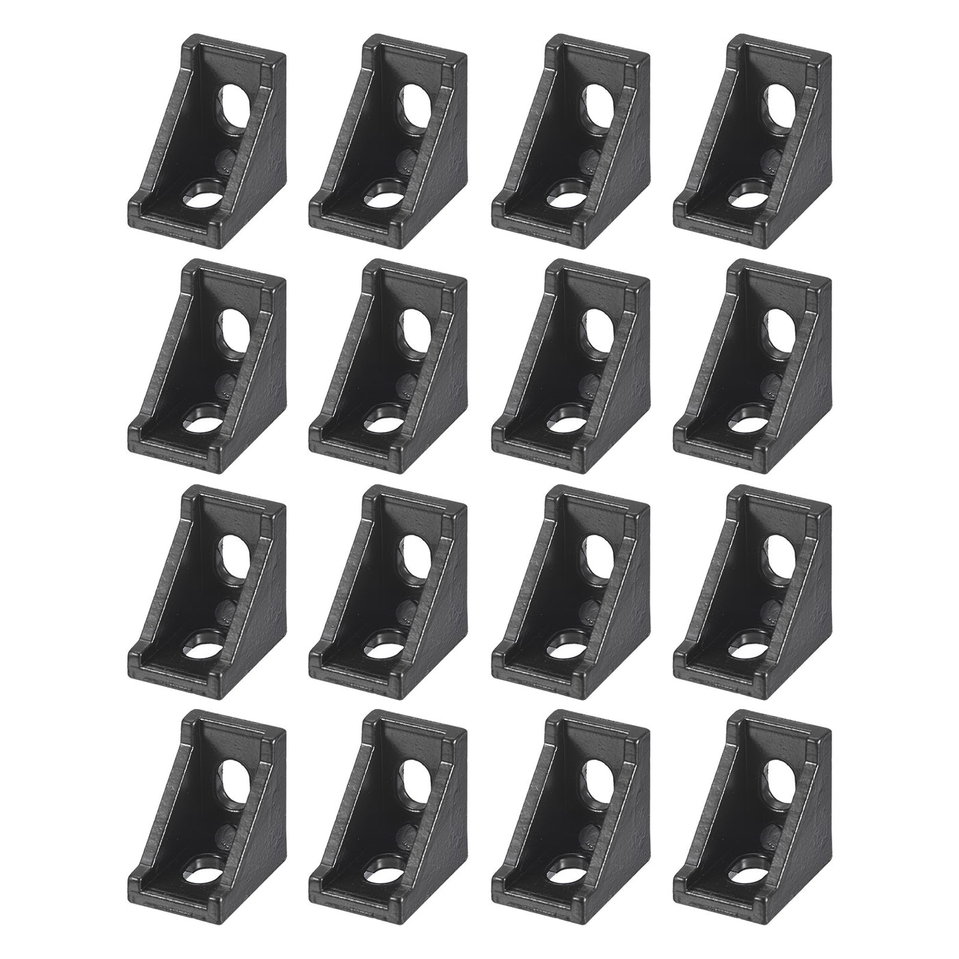 uxcell Uxcell 16Pcs Inside Corner Bracket Gusset, 28x28x20mm 2028 Angle Connectors for 2020 Series Aluminum Extrusion Profile Black