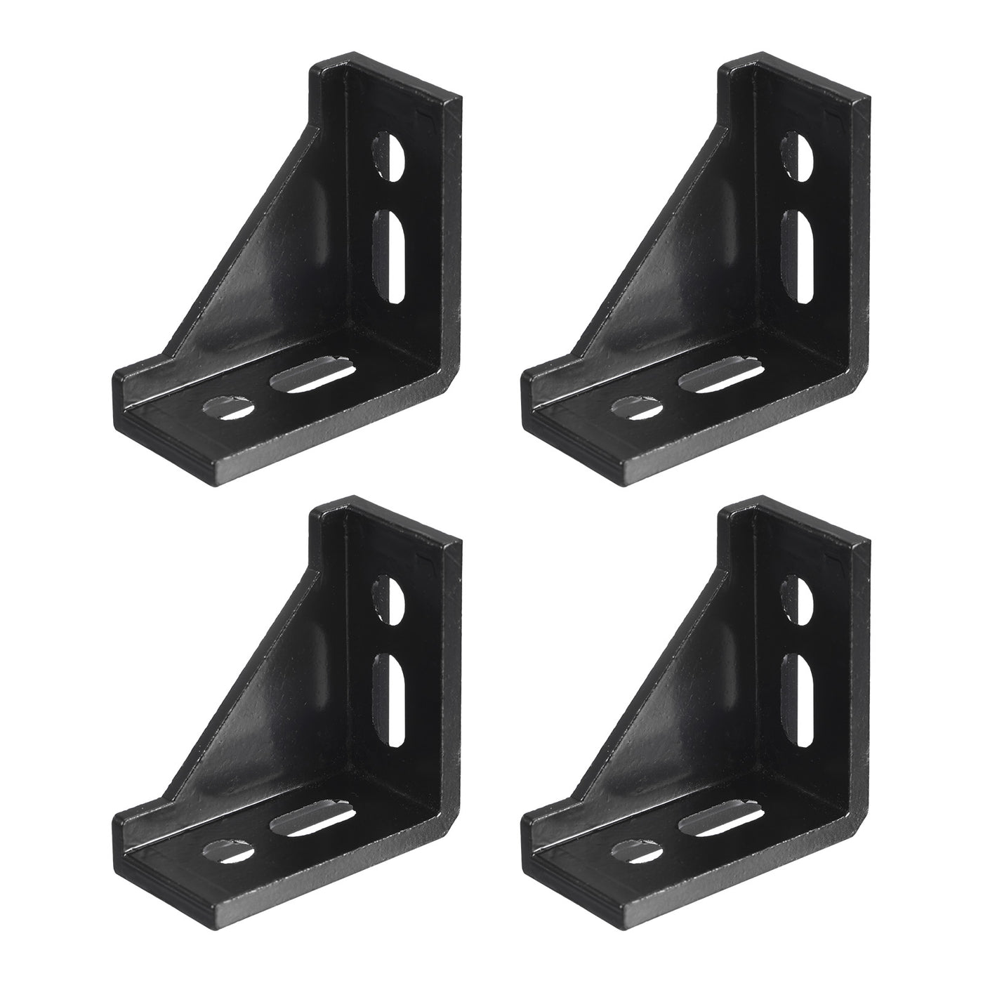 uxcell Uxcell 4Pcs Inside Corner Bracket Gusset, 58x58x29mm 3060 Angle Connectors for 3030 Series Aluminum Extrusion Profile Black