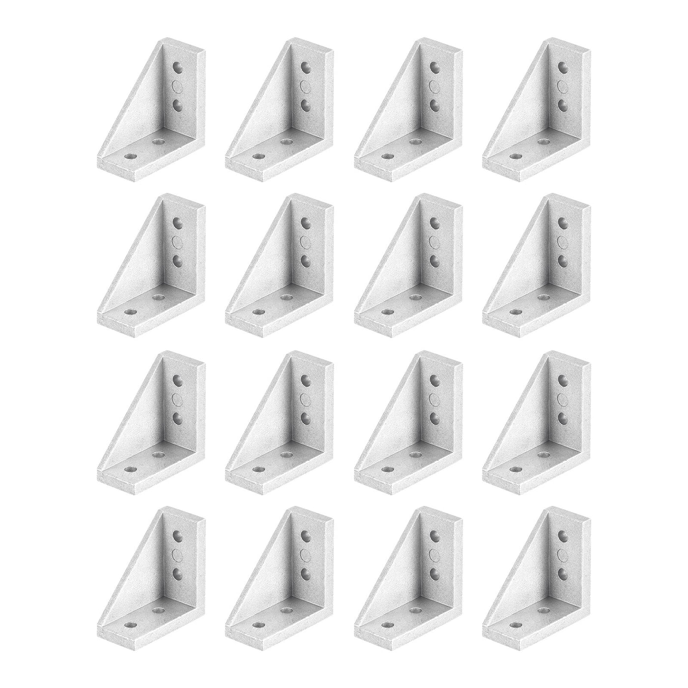 uxcell Uxcell 16Pcs Inside Corner Bracket Gusset, 38x38x18mm 2040 Angle Connectors for 2020/2040 Series Aluminum Extrusion Profile Silver
