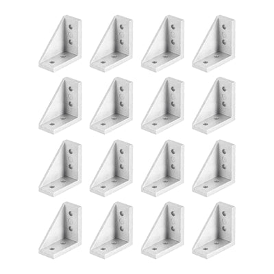Harfington Uxcell 16Pcs Inside Corner Bracket Gusset, 38x38x18mm 2040 Angle Connectors for 2020/2040 Series Aluminum Extrusion Profile Silver