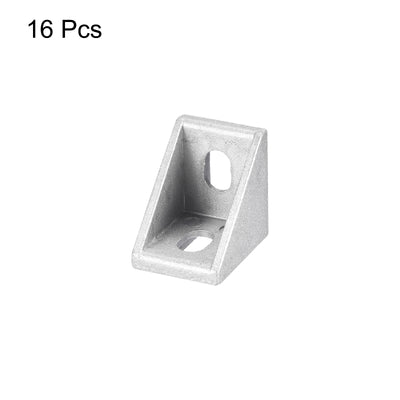 Harfington Uxcell 16Pcs Inside Corner Bracket Gusset, 30x30x24mm 2430 Angle Connectors for 2040/4040/8080 Series Aluminum Extrusion Profile Silver
