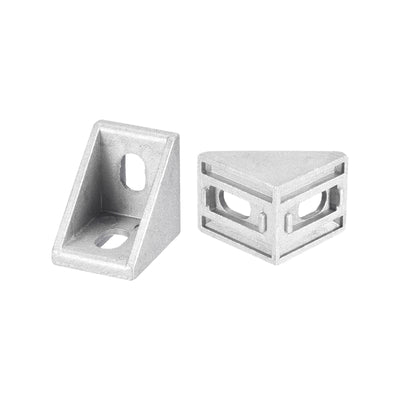 Harfington Uxcell 16Pcs Inside Corner Bracket Gusset, 30x30x24mm 2430 Angle Connectors for 2040/4040/8080 Series Aluminum Extrusion Profile Silver