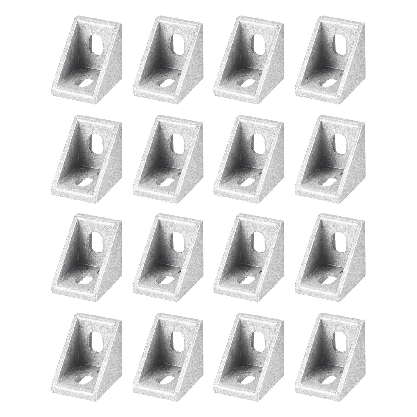 uxcell Uxcell 16Pcs Inside Corner Bracket Gusset, 30x30x24mm 2430 Angle Connectors for 2040/4040/8080 Series Aluminum Extrusion Profile Silver