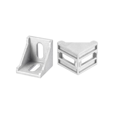 Harfington Uxcell 4Pcs Inside Corner Bracket Gusset, 38x38x35mm 4040 Angle Connectors for 4040/4080 Series Aluminum Extrusion Profile Silver