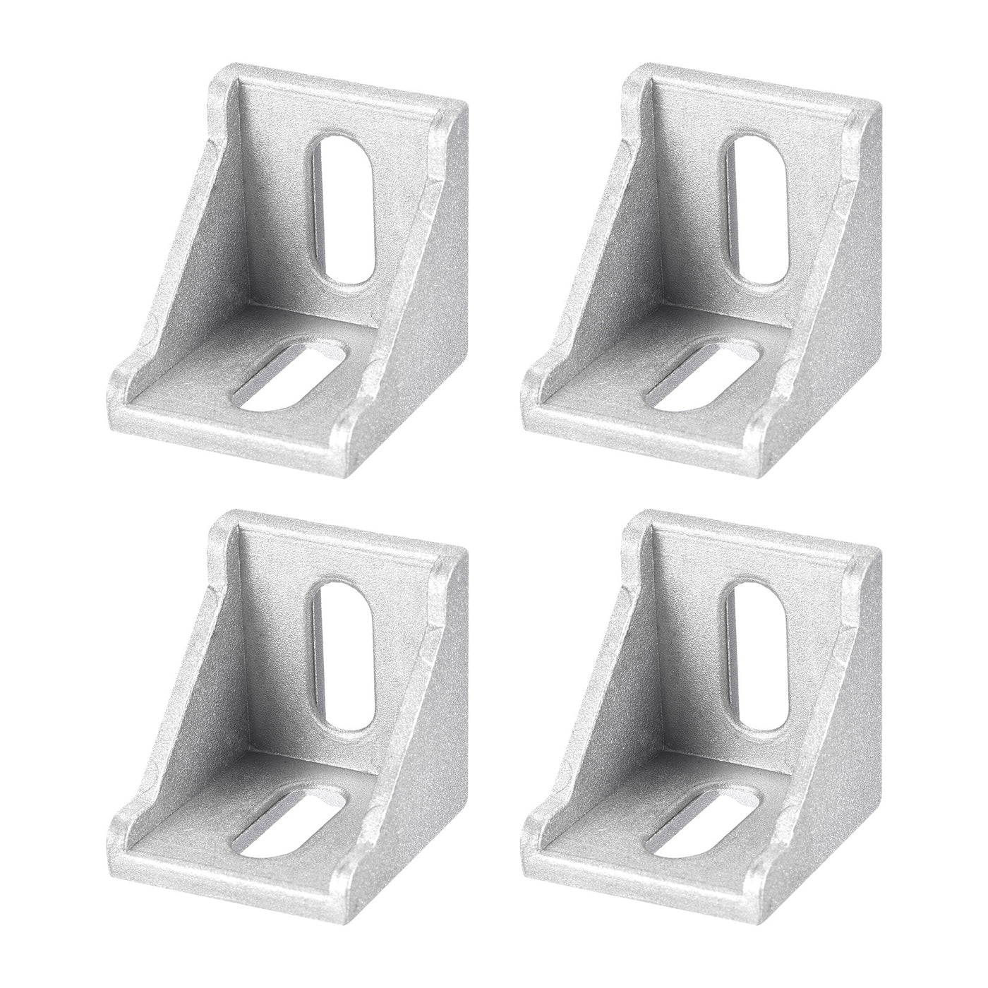uxcell Uxcell 4Pcs Inside Corner Bracket Gusset, 38x38x35mm 4040 Angle Connectors for 4040/4080 Series Aluminum Extrusion Profile Silver