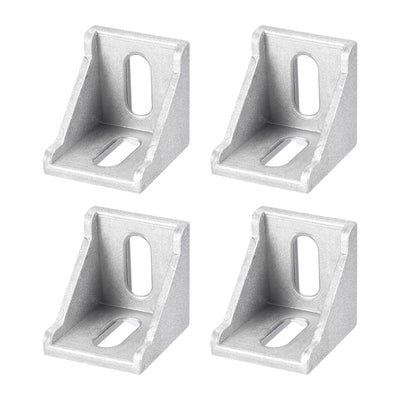 Harfington Uxcell 4Pcs Inside Corner Bracket Gusset, 38x38x35mm 4040 Angle Connectors for 4040/4080 Series Aluminum Extrusion Profile Silver