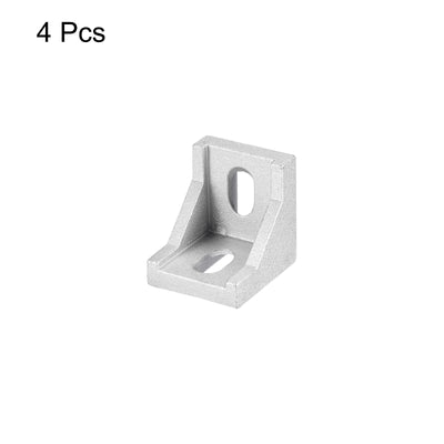 Harfington Uxcell 4Pcs Inside Corner Bracket Gusset, 38x38x35mm 4040 Thicken Angle Connectors for 4040/4080 Series Aluminum Extrusion Profile Silver