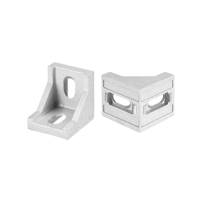 Harfington Uxcell 4Pcs Inside Corner Bracket Gusset, 38x38x35mm 4040 Thicken Angle Connectors for 4040/4080 Series Aluminum Extrusion Profile Silver
