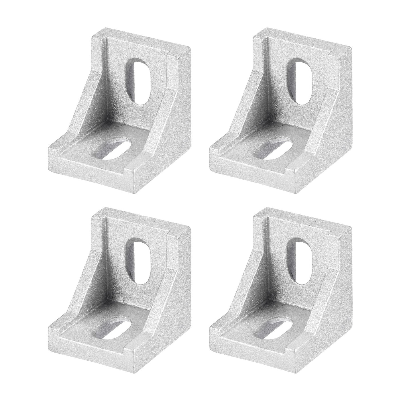 uxcell Uxcell 4Pcs Inside Corner Bracket Gusset, 38x38x35mm 4040 Thicken Angle Connectors for 4040/4080 Series Aluminum Extrusion Profile Silver