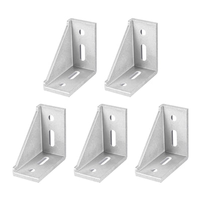 Harfington Uxcell 5Pcs Inside Corner Bracket Gusset, 77x77x40mm 4080 Angle Connectors for 4040/4080 Series Aluminum Extrusion Profile Silver