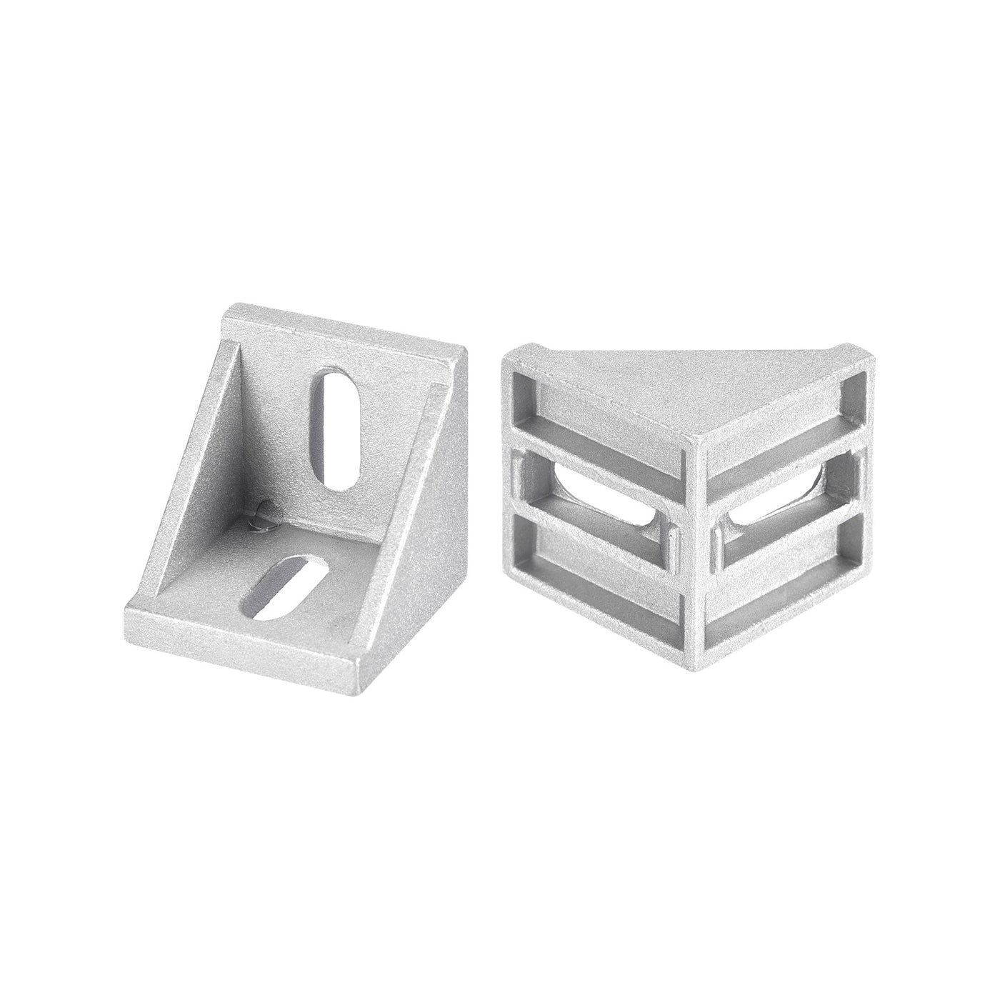 uxcell Uxcell 4Pcs Inside Corner Bracket Gusset, 42x42x41mm 4545 Angle Connectors for 4545/5050 Series Aluminum Extrusion Profile Silver